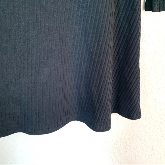 Nasty Gal black ribbed long sleeve mini dress 10 - Picture 4 of 8